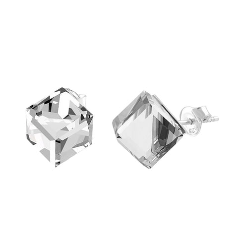 Sudraba auskari "Rubikona II (Comet Argent Light)" ar Swarovski™ kristāliem